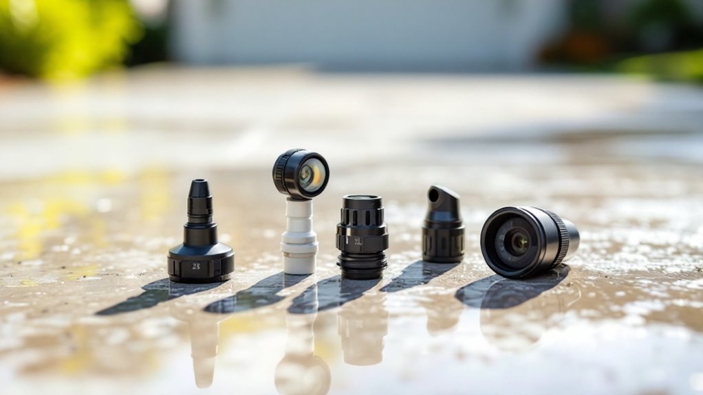 Pressure washer nozzle options.
